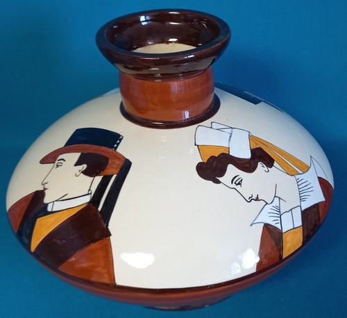 Important vase toupie faience - vase,