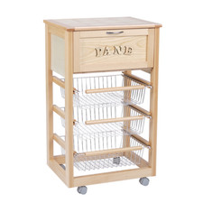 Chariot à pain en bois avec