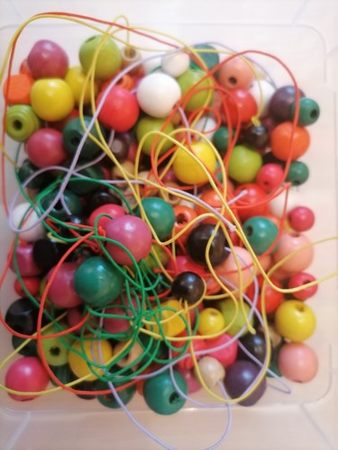 Lot perles bois - de, en