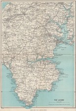 THE LIZARD topo map. Helston Falmouth Helford River Cornwall. WARD LOCK 1948