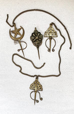 ANTIQUE BERBER ETHNIC 4 FIBULA JEWELRY LOT