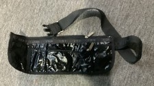 BLACK PATENT LE SPORT SAC FANNY PAICK WITH 5 SECTIONS