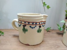 Ancien grand pot à lait en terre cuite vernissée