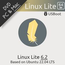 DISQUE DVD LINUX LITE OS 6.2 [ BASE UBUNTU ] BOOTABLE DRIVE LIVE & INSTALL DISC