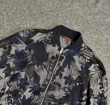 Armani Exchange Bomber Jacket Size XL Blue Black Leaf Blouson