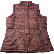 Barbour Gilet Quilted Vest Maroon Sleeveless Women's UK 14