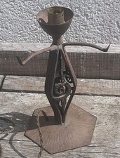 ANCIEN PIED DE LAMPE EN FER FORGE ART DÉCO 
