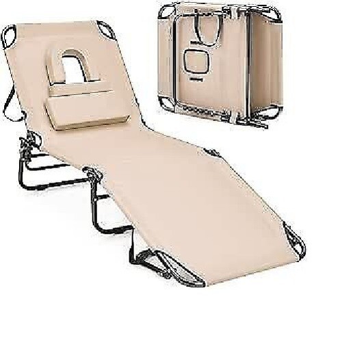 Chaise longue pliante tissu - chaise,