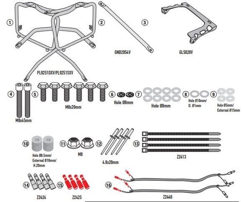 Set porte valises - set, givi