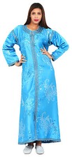 Caftan Kaftan Moroccan Takchita Wedding Gown Robe Abaya Handmade FreeBelt Blue