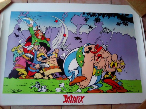Serigraphie asterix combat - serigraphie,