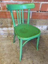 Vintage BAUMANN Style Turned Wood Green Bistro Chair #C624