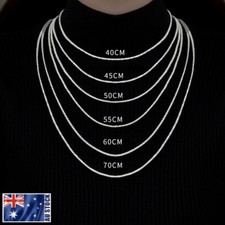Stunning Genuine 925 Sterling Silver 2mm Starry Chain Necklace Jewelry 16"- 32"