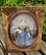 Enhanced photo frame YOUNG WOMAN era 1841/1903 attic exit!
