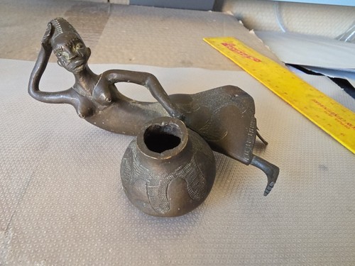 Statuette africaine bronze - statuette,