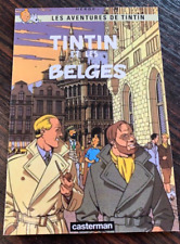 CARTE POSTALE 15X10 TINTIN ET LES BELGES HOMMAGE A HERGE PASTICHE PARODIE