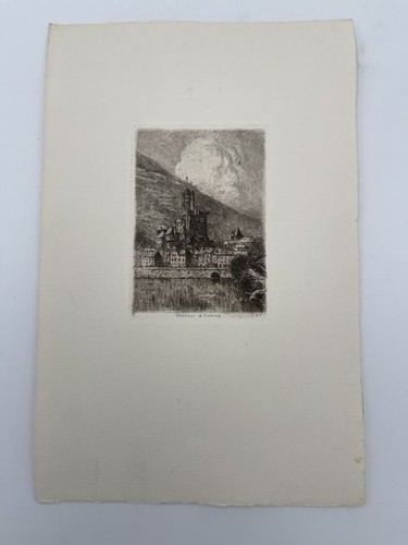 Gravure eau forte - gravure, château