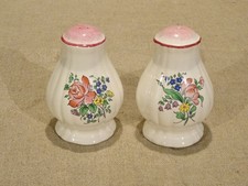 Saleron poivrier sel poivre  faïence Lunéville KG modèle réverbère décor floral