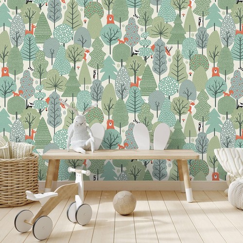 Papier peint vert - vert, animaux