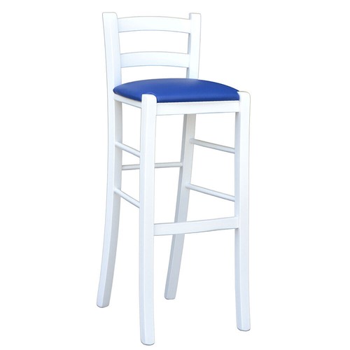 Tabouret bois blanc laqué - tabouret, en