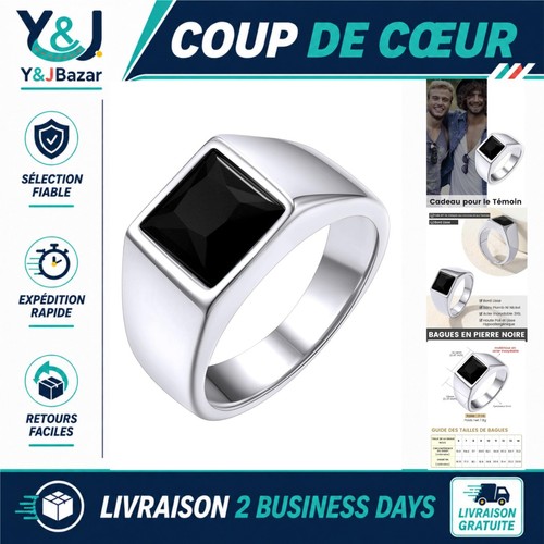 Bague homme solitaire acier
