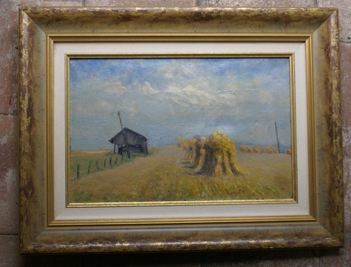 Moisson huile sur toile - sur,