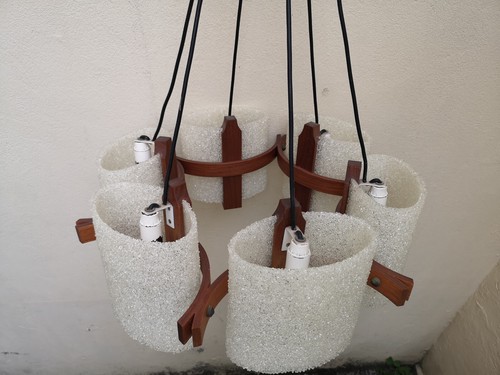 Lustre scandinave teck 1950 - teck,