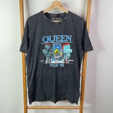 Queen Tour '80 Shirt Mens Small Black Graphic Print Short Sleeve Crew Neck Music