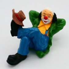 Hand Painted Clown Figurine with Hat Smiling Happy Red Nose Paperweight