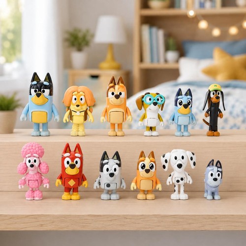 Figurines chien bluey pvc - figurines,