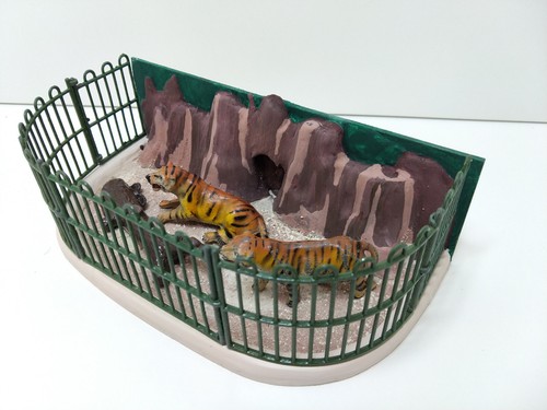 Diorama zoo tigres décor - -, (décor