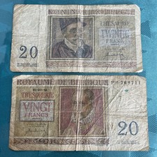 2 billets 20 f belge 1950