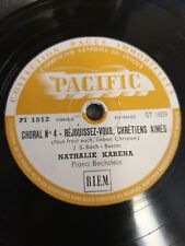 1947 Nathalie KARENA Piano BECHSTEIN Shellac 78T 78RPM VG+, Bach Busoni