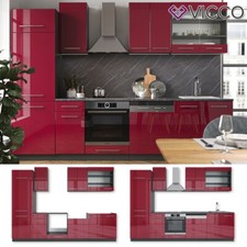 Kitchenette Cuisine intégrée Fame-Line anthracite bordeaux rouge Vicco