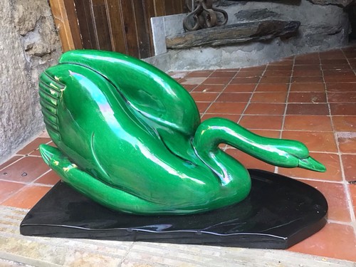 Statue art deco cygne - art,