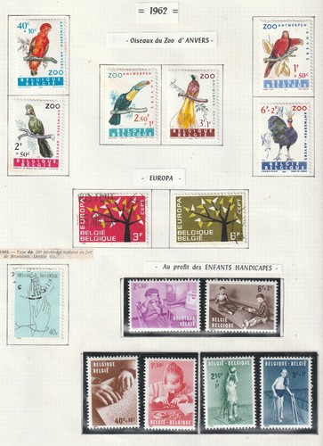Timbres belgique 1962 - timbres, (jd652)-1962-