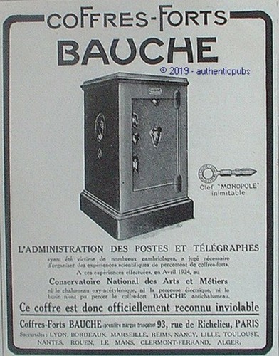 Publicite bauche coffres forts - coffres,