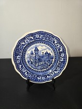 Antique Petrus Regout Vinktor Maastricht Plate Castle Blue Decor 