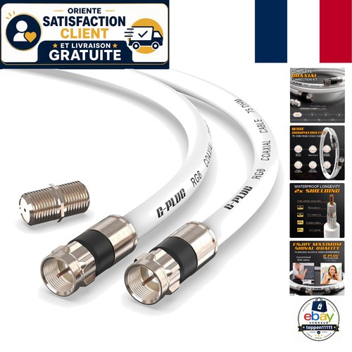 Câble coaxial rg6 - 1m,