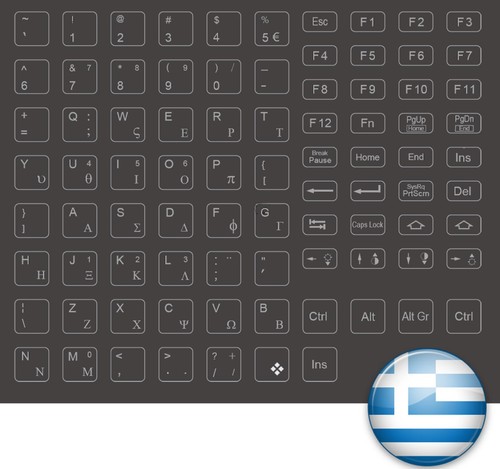 Autocollants clavier grèce - autocollants,