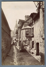 ND. France, Rouen, Rue des Matelas Vintage Albumen Print.  Albumen Print 