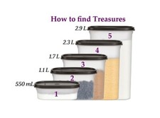 ) BRAND NEW TUPPERWARE MODULAR MATES OVAL BLACK LID AIRTIGHT DRY DIY STORAGE