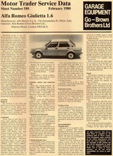 Fiche technique de service Alfa Romeo Giulietta 1.6 moteur trader n°580