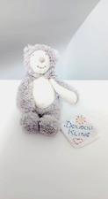 Peluche/Doudou Ours Gris Blanc Fourrure Grelots La Bande A Basile  - Moulin Roty