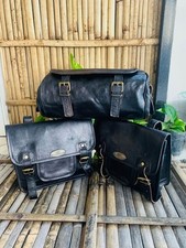 Sacoche messager en cuir de chèvre véritable noir sans sac