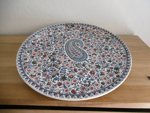 Grand plat faience gien decor - plat,
