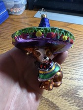 Christopher Radko Chihuahua Glass Christmas Ornament