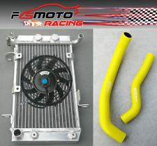 Aluminum Radiator+YELLOW Hose+Fan For SUZUKI LTZ400 KFX400 DVX400 2003-2008 2004