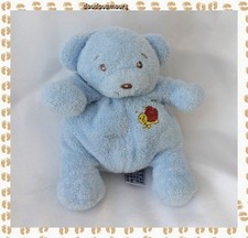 Doudou Peluche Ours Bleu Coccinelle Passeport Tendresse Nounours