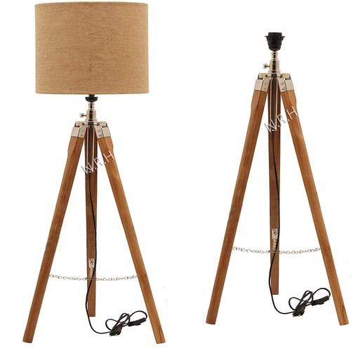 Lampadaire trépied bois - lampadaire, en